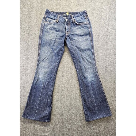 7 For All Mankind Jeans Womens 28 Blue A Pocket Relaxed Bootcut Denim - Picture 2 of 13